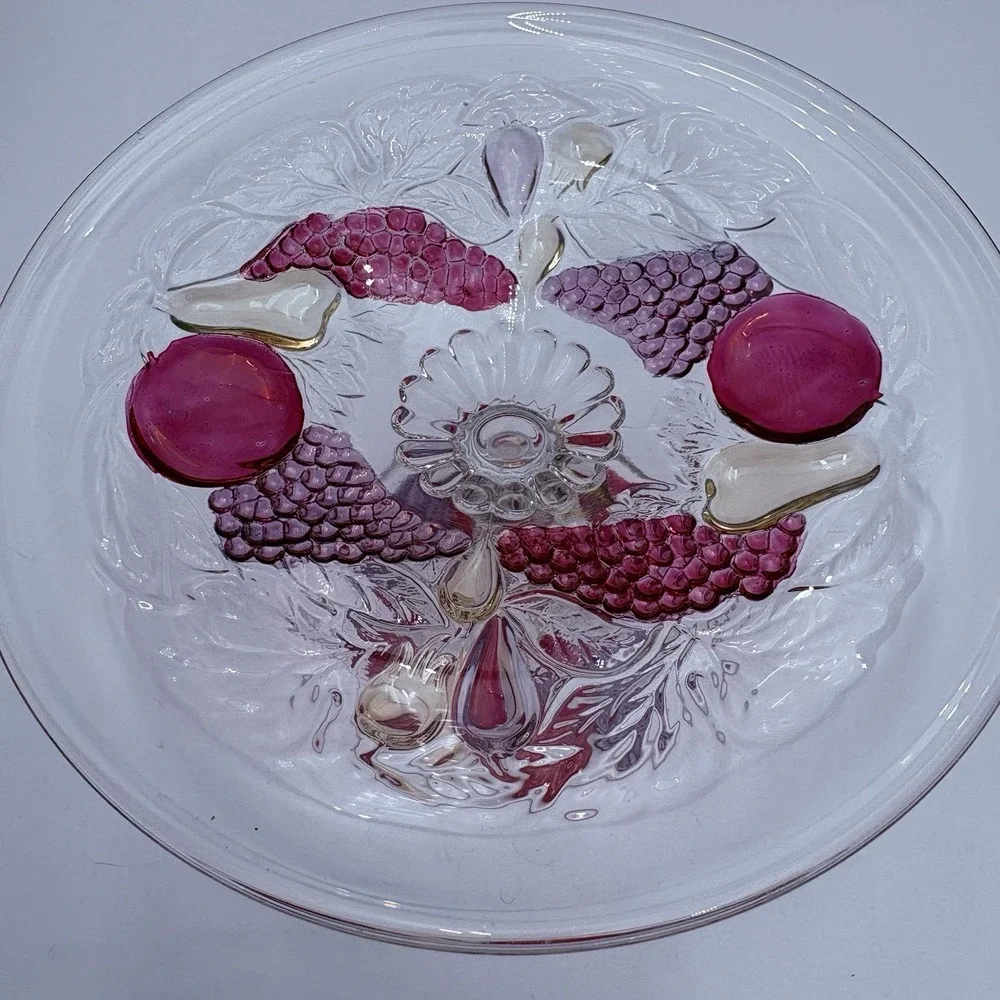WestMoreland Glass Della‎ Robbia Fruits Small Compote Pedestal Candy Dish VTG